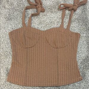 Free People Knitted Tan & Pink Camisole